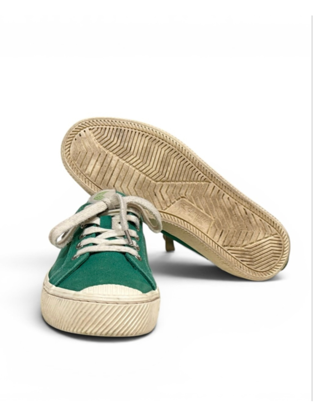 Cariuma OCA Low Spring Green Canvas Cork Heel Sneakers W 8.5/M7 Organic Cotton - Picture 9 of 10